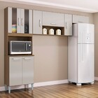 Cozinha Compacta Lavinia 8 Portas Castanho/off White - Poquema