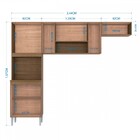 Cozinha Compacta Lavinia 8 Portas Castanho/off White - Poquema