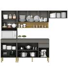 Cozinha Compacta Line 9 Portas 1 Gaveta Gris/freijo - Kits Pa