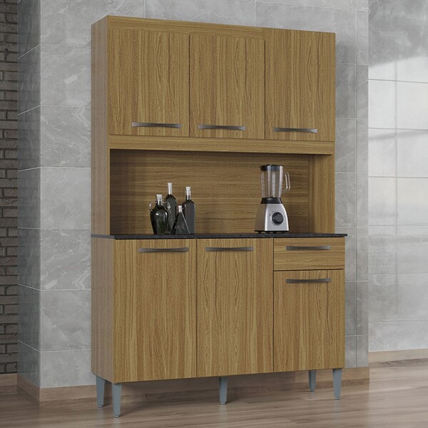 Cozinha Compacta Livia 6 Portas 1 Gaveta Damasco - Poquema