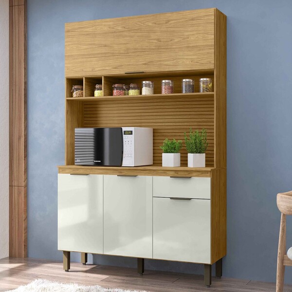 Cozinha Compacta Liz 4 Portas 1 Gaveta Marrocos/off White - M