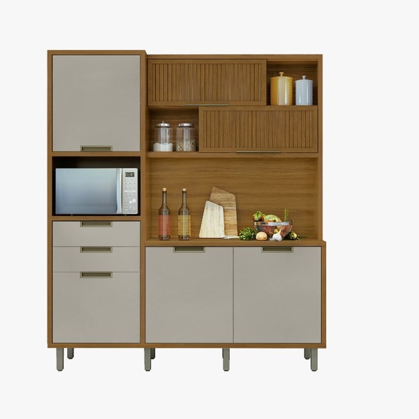 Cozinha Compacta Loft Turquesa Turquesa Feijo e OffWhite