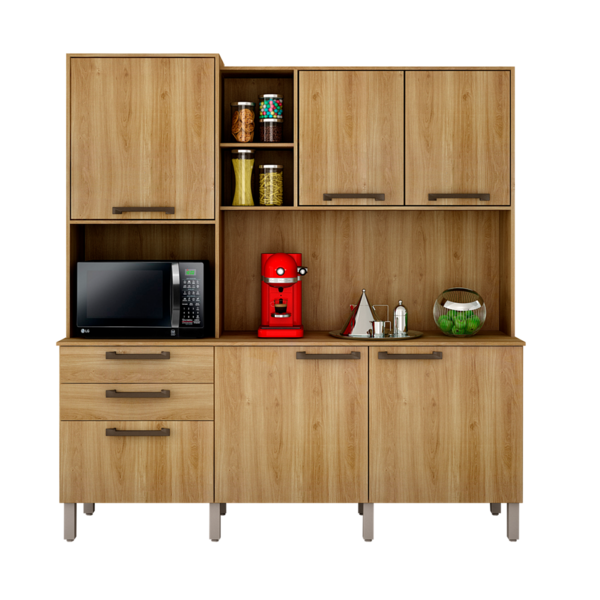 Cozinha Compacta Londres Com 6 Portas, 2 Gavetas E 7 Pratelei