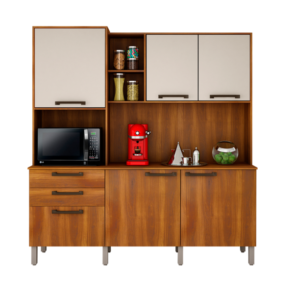 Cozinha Compacta Londres Com 6 Portas, 2 Gavetas E 7 Pratelei