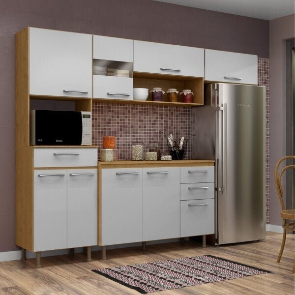 Cozinha Compacta Luma 4 Peças Com Balcão E Tampo Espresso Móv