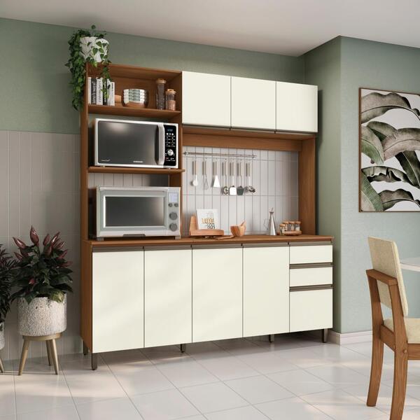 Cozinha Compacta Luna Kappesberg 3 Peças Canela/off White 192