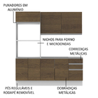 Cozinha Compacta Madesa 100% Mdf Acordes 2 Gavetas 8 Portas