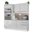 Cozinha Compacta Madesa 100% Mdf Acordes 8 Portas Branco Bril