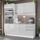Cozinha Compacta Madesa 100% Mdf Acordes 8 Portas Branco Bril