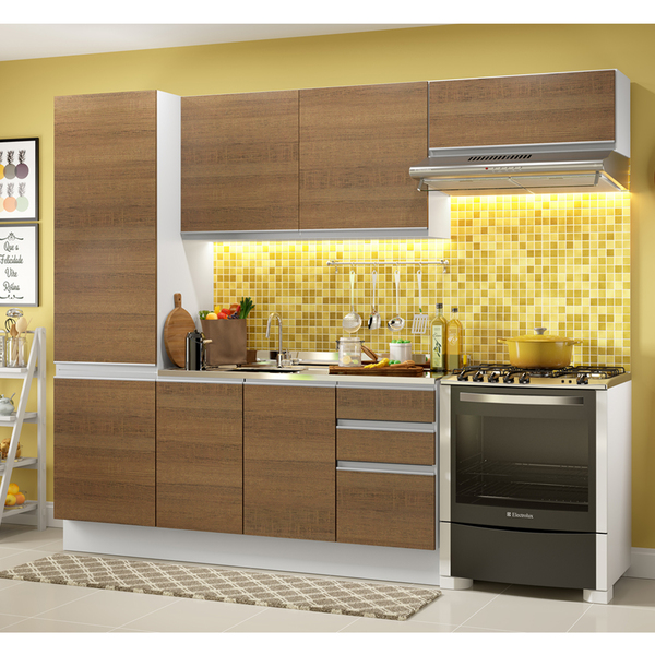 Cozinha Compacta Madesa 100% Mdf Acordes Com Armário E Balcão