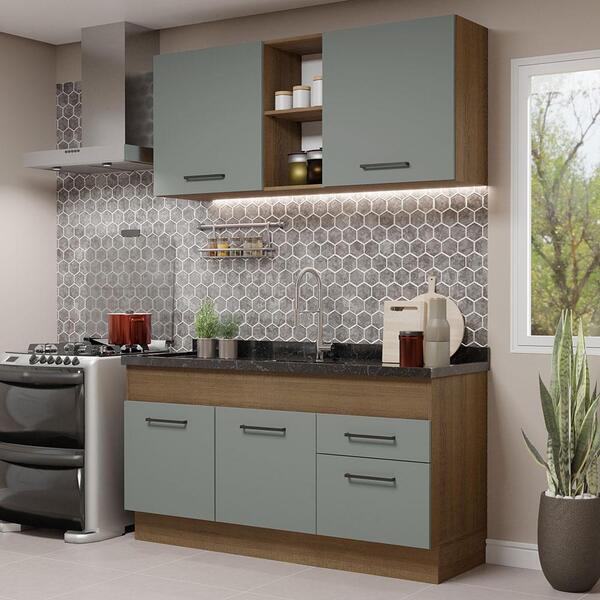 Cozinha Compacta Madesa Agata 150002 Com Armário E Balcão (se