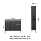 Cozinha Compacta Madesa Emilly Silver Com Balcão E Paneleiro