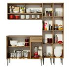 Cozinha Compacta Madesa Emilly Winter Com Armário Vidro Refle