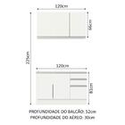 Cozinha Compacta Madesa Glamy 120001 Com Armário E Balcão (se