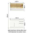 Cozinha Compacta Madesa Glamy 120002 Com Armário E Balcão (se
