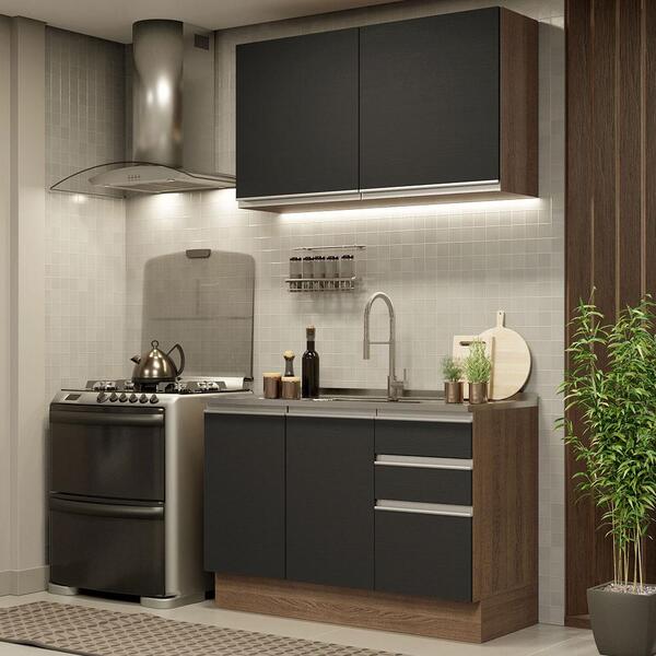 Cozinha Compacta Madesa Glamy 120003 Com Armário E Balcão (se