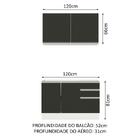 Cozinha Compacta Madesa Glamy 120003 Com Armário E Balcão (se