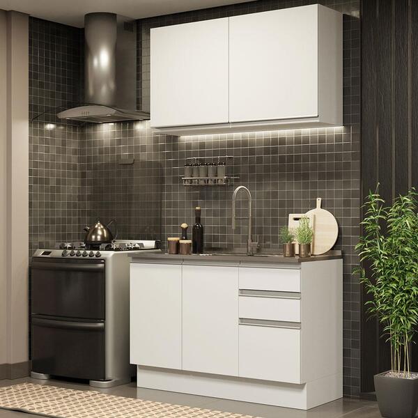 Cozinha Compacta Madesa Glamy 120003 Com Armário E Balcão (se
