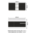 Cozinha Compacta Madesa Glamy 150001 Com Armário E Balcão (co