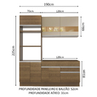 Cozinha Compacta Madesa Glamy Helen 6 Portas 2 Gavetas (sem T