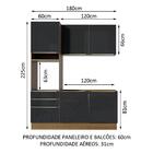 Cozinha Compacta Madesa Lux Com Armário E Balcão 5 Portas 3 G