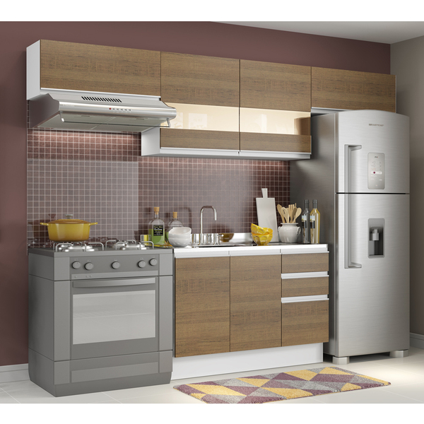 Cozinha Compacta Madesa Marina Com Armário E Balcão (sem Tamp