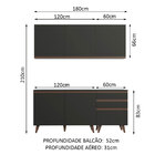 Cozinha Compacta Madesa Reims Com Balcão - 5 Portas 3 Gavetas