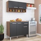 Cozinha Compacta Madri 5 Portas 1 Gaveta Teka/grafite Cm05p -