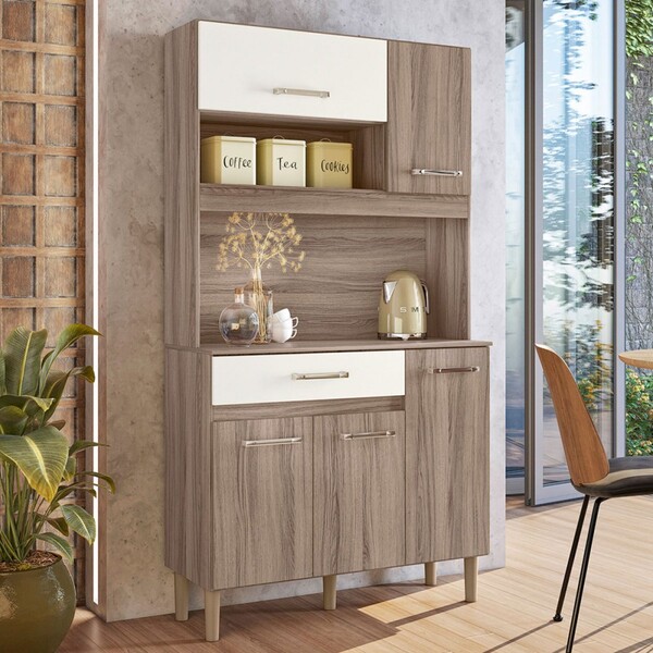 Cozinha Compacta Magazin 5 Portas 1 Gaveta Carvalho Nature/of