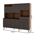 Cozinha Compacta Malbec Prime 12 Portas 2 Gavetas 100% Mdf Éb