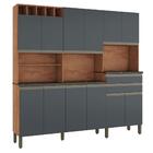 Cozinha Compacta Malbec Prime 12 Pt 2 Gv Castanho E Chumbo