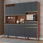 Cozinha Compacta Malbec Prime 12 Pt 2 Gv Castanho E Chumbo