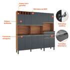 Cozinha Compacta Malbec Prime 12 Pt 2 Gv Castanho E Chumbo