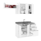 Cozinha Compacta Mali 3 Peças Armário Balcão E Aéreo Branco P