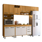 Cozinha Compacta Malta 4 Peças + Balcão Com Tampo Freijó/ripa