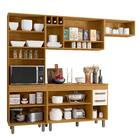 Cozinha Compacta Malta 4 Peças + Balcão Com Tampo Freijó/ripa