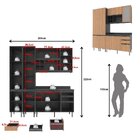 Cozinha Compacta Margarida 200cm Com Tampo, 4 Peças, 8 Portas