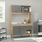 Cozinha Compacta Marina 3 Portas 1 Gaveta Carvalho Dakar/cinz