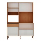 Cozinha Compacta Marina 6 Portas 1 Gaveta 100% Mdf Freijó/off