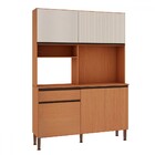 Cozinha Compacta Marina 6 Portas 1 Gaveta 100% Mdf Freijó/off