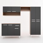 Cozinha Compacta Marselha 9 Portas 1 Gaveta Marrom/grafite -