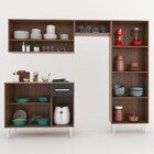 Cozinha Compacta Marselha 9 Portas 1 Gaveta Marrom/grafite -