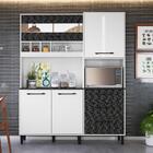 Cozinha Compacta Maui 160 4 Portas E 3 Gavetas Branco Uv Pret