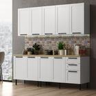 Cozinha Compacta Mdf 4 Peças Com Armário E Balcão Com Tampo M