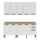 Cozinha Compacta Mdf 4 Peças Com Armário E Balcão Com Tampo M