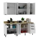 Cozinha Compacta Mdf 4 Peças Com Armário E Balcão Com Tampo M