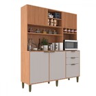 Cozinha Compacta Melissa 5 Portas 2 Gavetas Ripado Freijó/fum