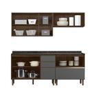 Cozinha Compacta Modulada 4 Peças Vidro Reflecta Amêndoa Chum