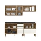 Cozinha Compacta Modulada 4 Peças Vidro Reflecta Carvalho Off