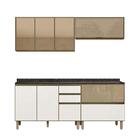 Cozinha Compacta Modulada 4 Peças Vidro Reflecta Carvalho Off